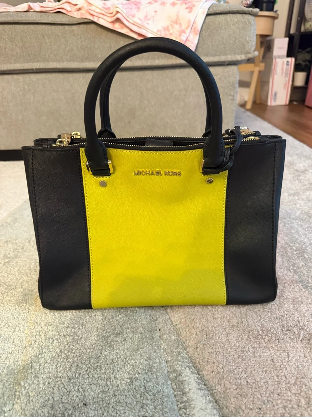 Michael Kors Selma medium color block satchel